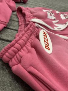 Logo personnalisé 100% coton pantalon de survêtement évasé surdimensionné en détresse Vintage soleil fané fermeture éclair lavage à l'acide survêtement strass hiver - Product Image 4