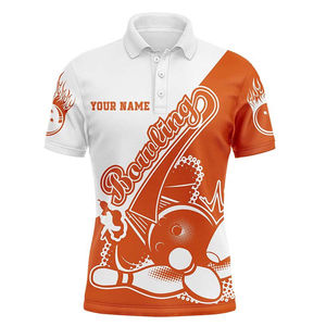 High Quality Custom Printed Sublimation <b>Men's</b> <b>Bowling</b> Polo <b>Shirt</b> 100% Polyester Quick Dry Waterproof Comfortable Stylish Classic - Product Image 4