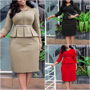 Vestido de tubo sofisticado de poliéster Spandex con silueta delgada y ajuste elástico perfecto para uso profesional y de oficina - Product Image 2