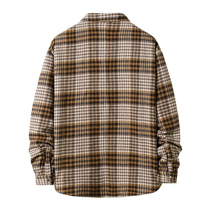 <b>Men's</b> Cotton Oversize Thick Flannel Plaid <b>Shirt</b> <b>With</b> <b>Pockets</b> Western Style Casual Flannel Jacket For Spring And Autumn Season - Product Image 2