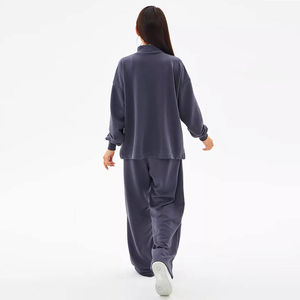 เสื้อฮู้ดและกางเกงวอร์มทรงหลวมมีซิปผ้าสแปนเด็กซ์โพลีเอสเตอร์สำหรับใส่ได้ทั้งชายและหญิง2026 - Product Image 2