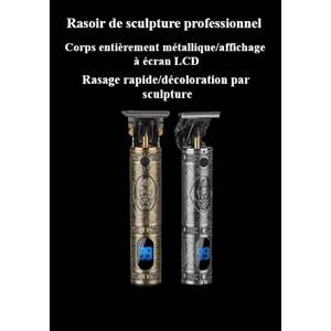 Tondeuse à cheveux professionnelle en acier inoxydable T9, rasoir à barbe, étanche IPX7, batterie rechargeable USB réglable - Product Image 5