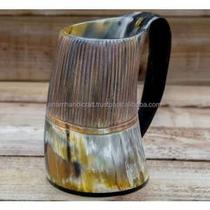 Handcrafted Agate <b>Drinking</b> <b>Horn</b> Customized Natural Carving in Viking Style for Beer or Buffalo <b>Drinking</b> Tankard - Product Image 2