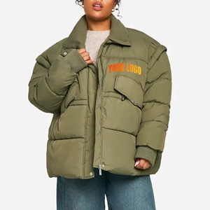 Chaqueta Acolchada con Capucha Transpirable, Rellena de Algodón, Tejida a Medida, de Alta Calidad, con Cuello Desmontable y Logotipo Personalizado - Product Image 5