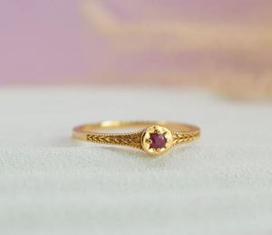 Bague étoile rubis véritable de super qualité en or pour femmes au meilleur prix Bague étoile en or du fabricant indien - Product Image 3