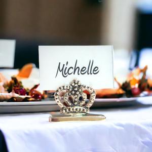 High Quality Silver Plated Brass Crown <b>Place</b> <b>Card</b> Holder Elegant Wedding Party Table Decor Favor Gifts Wholesale Supply - Product Image 2