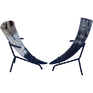 Viking With Iron <b>Stand</b> Best Quality Buffalo Horn <b>Mugs</b> Drinking Horns India Viking Horn <b>Mug</b> by Craft Valley blank sublimation diy - Product Image 4