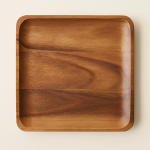 Nueva Bandeja Cuadrada de Madera de Acacia, Organizador Moderno y Rústico, Plato para Comida, Decoración Multiusos para Mesa - Product Image 1