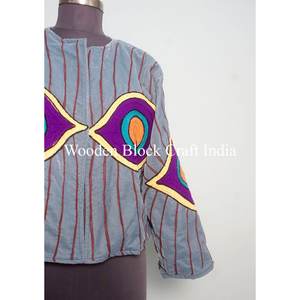 New Trending Handmade Velvet Suzani Embroidery Women's Short Quilted <b>Jacket</b> Free Size Eco-Friendly Cotton Woven Gift for women - Product Image 2