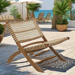 Tumbona Xavir de Ratán, Muebles de Exterior Cómodos para Uso en Villas, Hoteles y Apartamentos con Diseño Asiático Moderno - Product Image 1