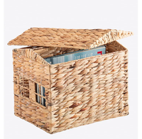 Panier en rotin en forme de petite maison mignon en gros, décorations de chambre d'enfant, rangement pour jouets d'enfants, tissage en jacinthe d'eau, organisateur de linge