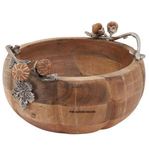 Latest Arrival Aluminum Metal Leaf Designer Gold Plated With Glass Best Serving Home Elegant Handmade Decorative <b>Bowl</b> - Product Image 5