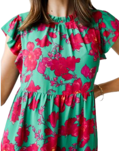 Vestido verde frondoso de noche elegante de calidad exportada adecuado para bodas, cócteles y eventos formales de la India - Product Image 2