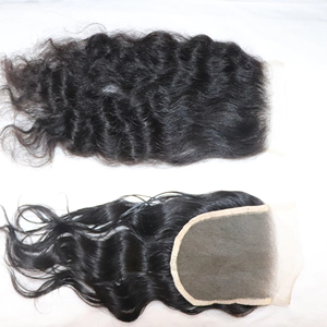 Extensiones de cabello humano natural con cierre de encaje HD transparente - Product Image 1