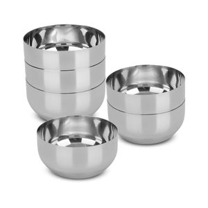 Bol en acier inoxydable élégant fabriqué à la main en Inde pour l'arrangement de collations à la maison, le service de table d'hôtel, les célébrations, les rassemblements, en vrac - Product Image 1