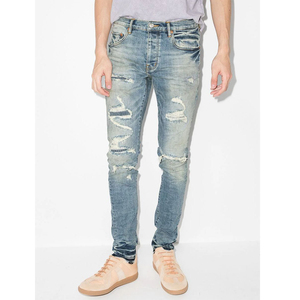 Fabricación de fábrica superior, pantalones pitillo personalizados para hombres de calle alta, cintura media, tejido de punto, pantalones vaqueros de tendencia más vendidos - Product Image 2