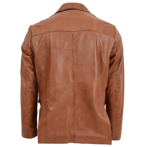 Chaqueta de Motociclista de Cuero Genuino para Hombre, a la Moda, Estilo Casual Elegante, Teñida, con Botones, de la Mejor Calidad - Product Image 6