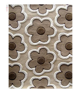 Tapis de laine de luxe indien touffeté à la main de haute qualité meilleur motif abstrait brodé boucle Pile Technique Latex coton - Product Image 6