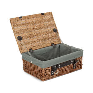36cm Durable and Stylish Double Steamed Willow <b>Wicker</b> Picnic <b>Basket</b> Outdoor Adventure Picnic Bags - Product Image 2