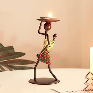 Portavelas de Metal hecho a mano, candelabro decorativo con escultura de hierro para decoración del hogar y decoración de Pascua a precio a granel - Product Image 2