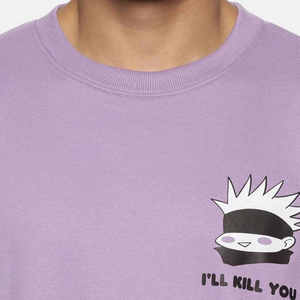 เสื้อสเวตเชิ้ตคอกลมสีลาเวนเดอร์สำหรับผู้ชายพร้อมลายพิมพ์อนิเมะแขนยาวแบบสวมใส่สบายทรงปกติสำหรับฤดูใบไม้ร่วง - Product Image 4