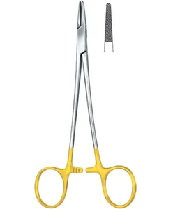 Mango de titanio Manual ergonómico Soporte de aguja de disección Agarre delicado de doble acción Material de acero inoxidable de alta calidad para - Product Image 3