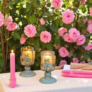 Ensemble de 2 bougeoirs en fer vintage en forme de renne pour Noël et Pâques, sans flamme, pour la décoration de la maison - Product Image 2