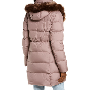 Nouvelle veste matelassée en duvet d'oie personnalisée COI pour femme, imperméable, réversible, style bomber, avec capuche, col en nylon, design tricoté - Product Image 2