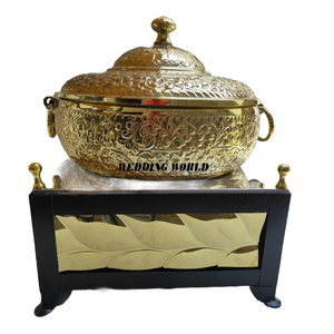 Metal Chafing Dish High Quality Shiny Polished Dinnerware Casserole Round Shape Luxury New Metal Food Warmer - Product Image 5