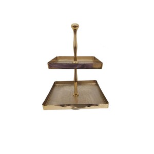Premium Three Tier Metal <b>Round</b> Shape Cake Stand Gold Finished for Birthday Event Party Display Stand Wholesale Bulk - Product Image 2