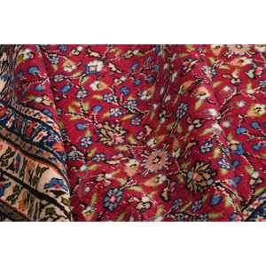 Turkish Vintage Rug, 3.5x4.2 ft Rug, <b>Red</b> Blue Moroccan <b>Wool</b> Rug - Product Image 5