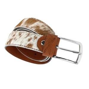 Cinturón de cuero de vaca occidental genuino 100% hecho a medida pelo de vaca en Nuevo diseño mayorista fabricante cuero de pelo de vaca - Product Image 5