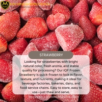 Fraises surgelées IQF en gros, couleur vive, saveur naturelle