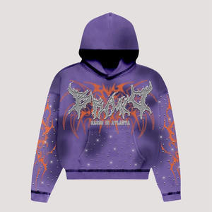 Sweat à capuche zippé 100% coton surdimensionné personnalisé impression solide motif 3D polaire thermique d'hiver pour hommes - Product Image 4