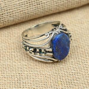Lapis Gemstone <b>Ring</b> Jewelry For Women <b>Silver</b> <b>Boho</b> Style Jewelry 925 Sterling <b>Silver</b> Trending Handmade <b>Ring</b> Gift For Her - Product Image 2