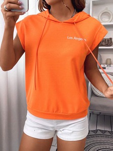 Sudadera con Capucha Deportiva Transpirable de Manga Corta para Mujer al por Mayor, con Logotipo Personalizado, Sudadera de Entrenamiento Lisa, Ropa Deportiva y de Fitness - Product Image 5