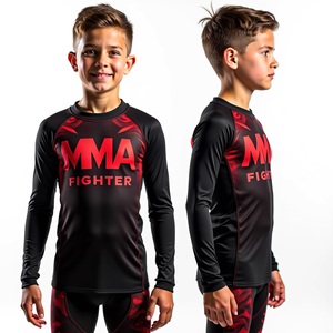 เสื้อแรชการ์ดแขนยาว MMA พร้อมชุดรัดรูปป้องกันรังสียูวีและชุดกิโมโนแบบระเหิดมีสไตล์ - Product Image 4