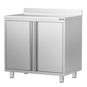 Station de café et plan de travail en acier inoxydable commercial avec armoire de rangement - pour machine à café - 1000x600mm - avec - Product Image 6