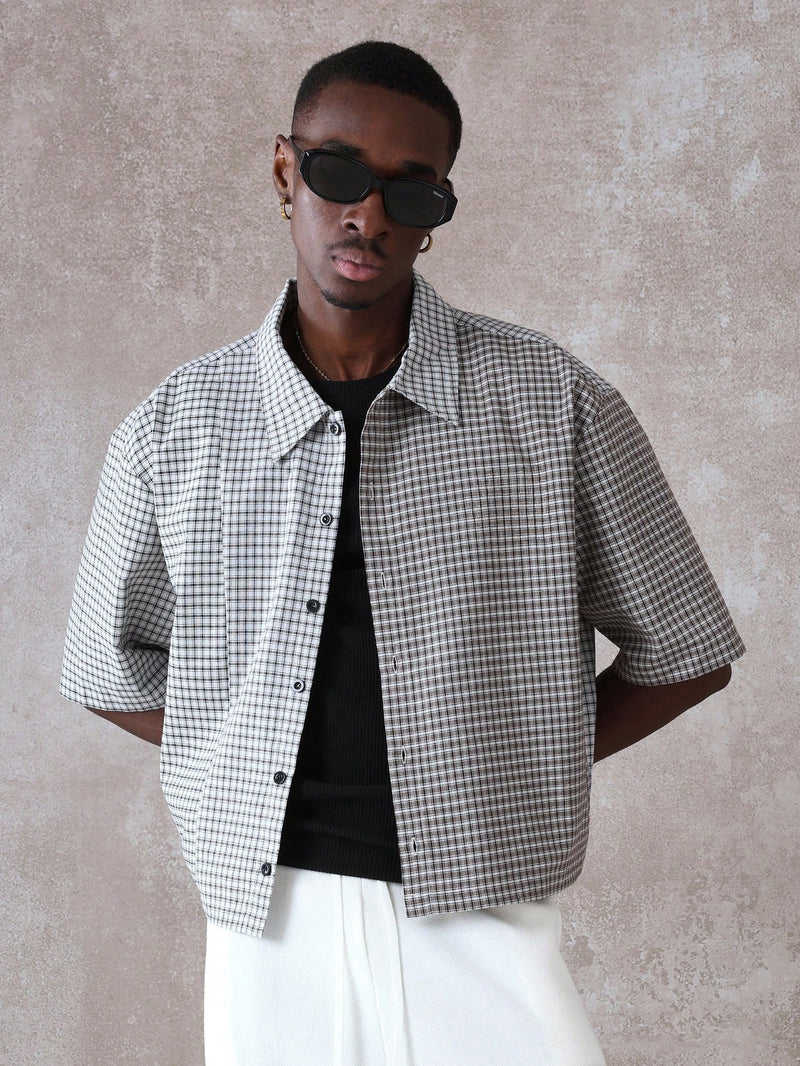 Gris/blanc micro-check