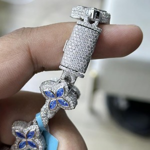 Pulsera de Plata de Ley 925 con Diamantes VVS de Estilo Romántico, Certificada por GIA, con Engaste de Bisel, Diseño de Estrella Cubana - Product Image 5