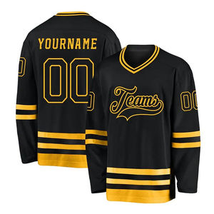 เสื้อกีฬาฮ็อกกี้น้ำแข็งระบายอากาศได้ดีสำหรับผู้ใหญ่ผ้าโพลีเอสเตอร์แบบใหม่พิมพ์ลายด้วยความร้อนโลโก้ทีมของแฟนๆสามารถเลือกได้เอง - Product Image 2