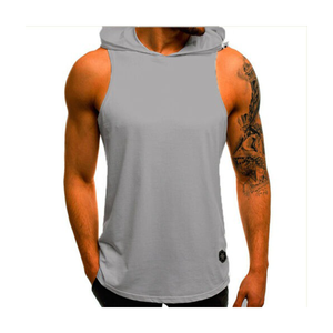 High Quality <b>Men's</b> <b>Sleeveless</b> Gym <b>Hoodie</b> Unique New Style with Custom Logo for Summer Low Price Made in Pakistan - Product Image 4