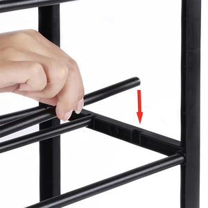 4-Tier Stackable <b>Shoe</b> <b>Rack</b>, Sturdy <b>Shoe</b> Shelf Storage, Black <b>Shoe</b> Tower for Bedroom, Entryway, Hallway, and Closet - Product Image 3