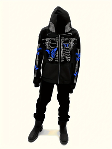 2025 unisexe 100% coton Denim Streetwear à capuche personnalisé motif 3D impression en relief long pull fermeture éclair conception lavé uni - Product Image 4