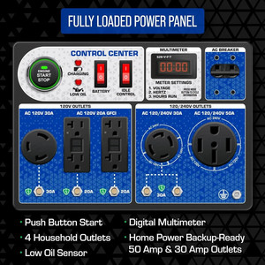 Generador Portátil de Combustible Dual de 13000W, Nuevo, Venta al por Mayor - Gas y Propano, Arranque Eléctrico para Toda la Casa - Product Image 4