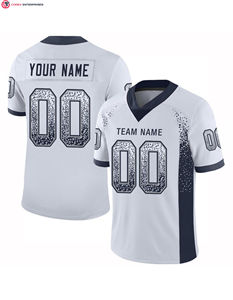 Custom <b>White</b> Orange-Red Mesh Drift Fashion Jersey Breathable Short Sleeve Solid Print <b>Football</b> Jersey - Product Image 6