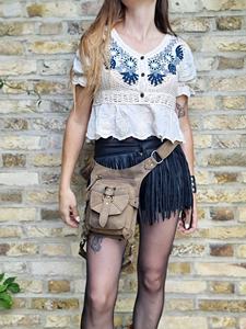 Rustic Leather Thigh <b>Bag</b> for <b>Men</b> & Women Fanny Pack With Leg Strap Biker Motorcycle Vintage Steampunk Bum <b>Bag</b> LLB-0058 - Product Image 4