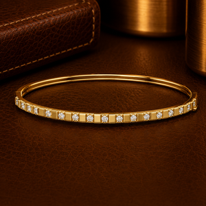Round Cut DEF VVS Lab Grown Diamond Block link Bangle <b>Bracelet</b> 14K Solid Gold CVD HPHT Diamond Custom OEM Wholesale Fine Jewelry - Product Image 1