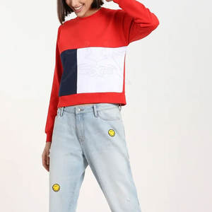 Sudadera informal con cuello redondo y textura suave para Streetwear Look Sudadera de algodón suave para mujer - Product Image 5