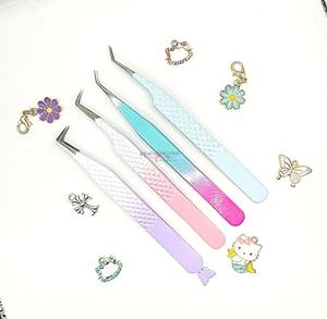 แหนบติดขนตาปลายแหลมแบบมีด้ามจับ รุ่นคิตตี้ ผลไม้และดอกไม้ ทำจากสแตนเลส งอ 90 องศา ปลายเรียวบาง พร้อมปลายไฟเบอร์ - Product Image 6